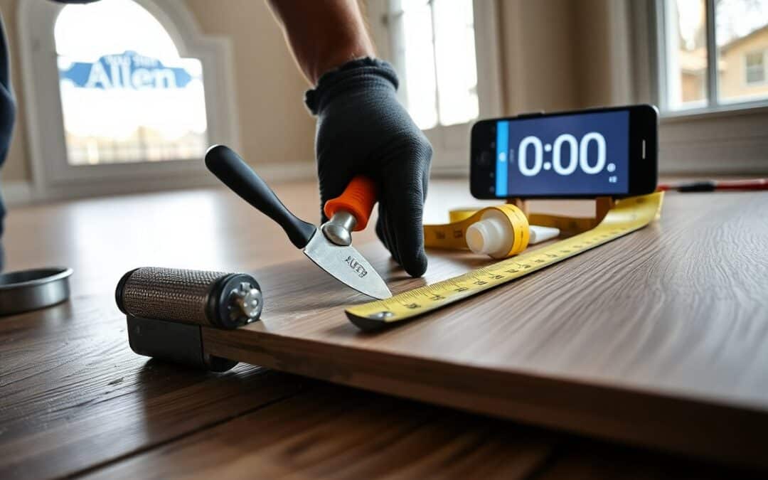 How fast can vinyl floor repair near me be completed in Allen?